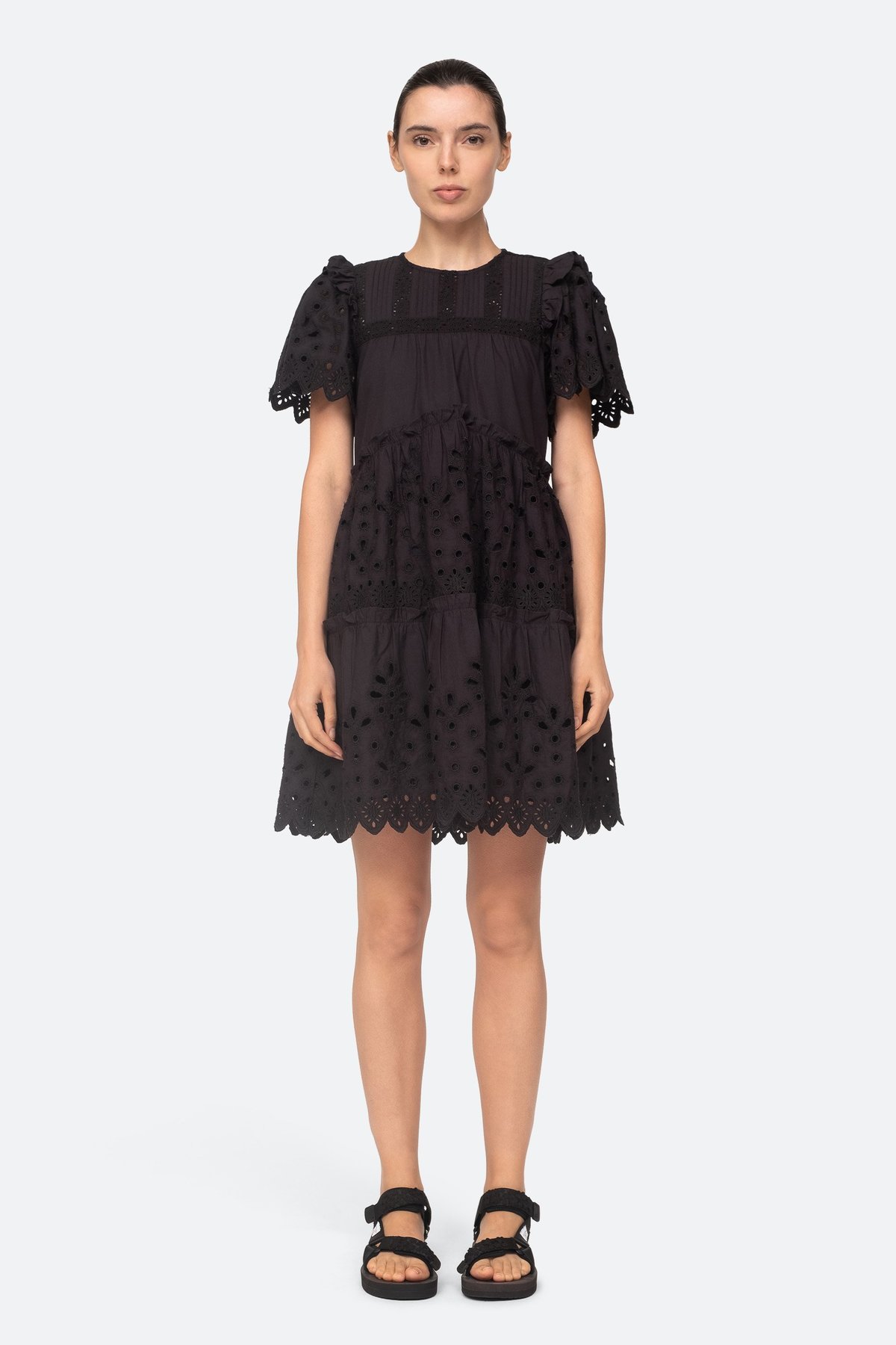 Sea NY Hazel Tiered Dress - Black | Garmentory
