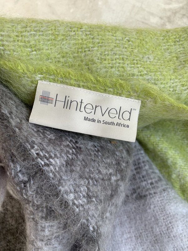 Cuttalossa & Co. Mohair blend Throw Blanket - Gradient Green/Gray Cuttalossa & Co. Mohair blend Throw Blanket - Gradient Green/Gray