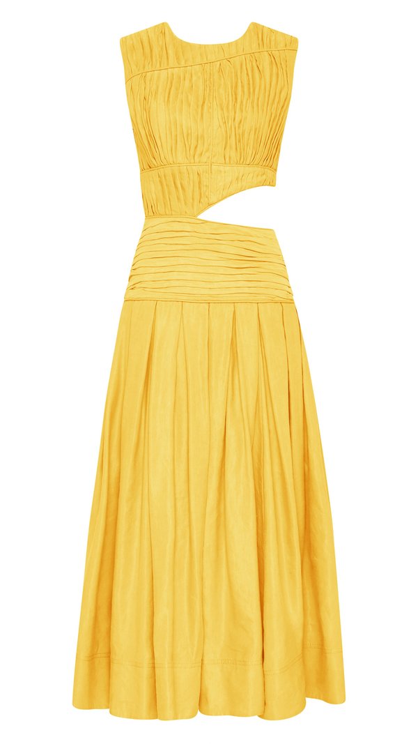 Aje Cascade Cut Out Dress - Sunshine