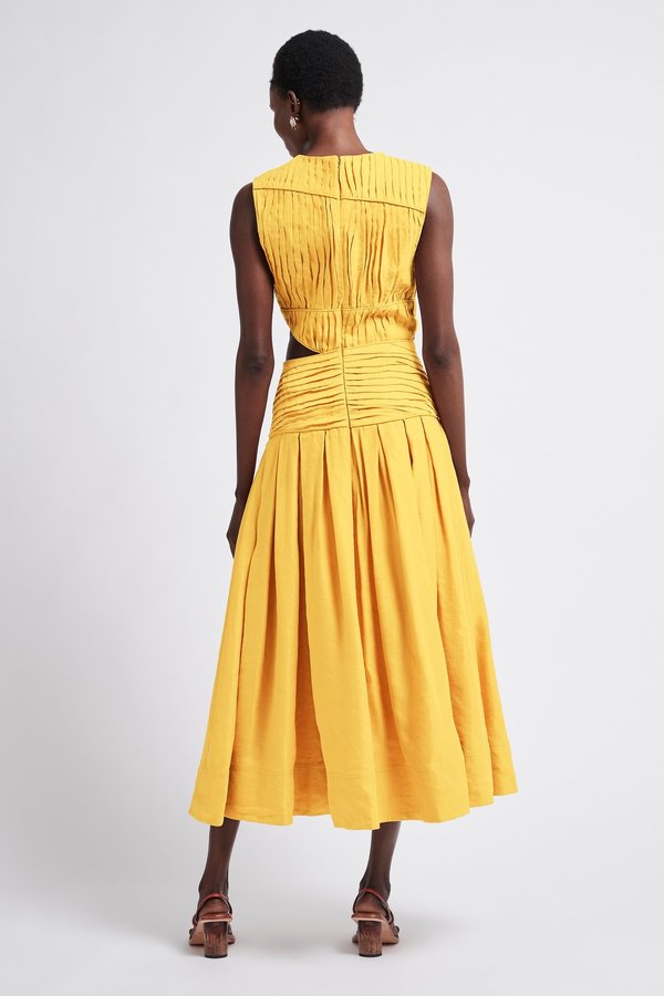 Aje Cascade Cut Out Dress - Sunshine | Garmentory Aje Cascade Cut Out Dress - Sunshine | Garmentory