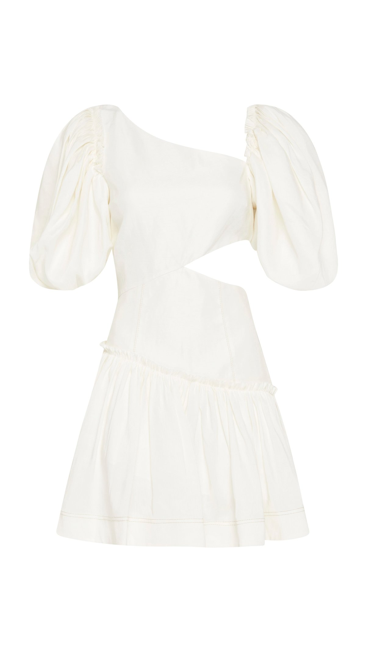 english factory floral embroidery mini dress Off-White Flower Embroidery Scalloped Mini Dress