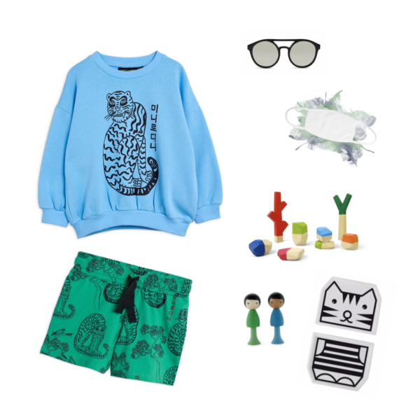 kids Mini Rodini Tiger Sweatshirt - Blue kids Mini Rodini Tiger Sweatshirt - Blue