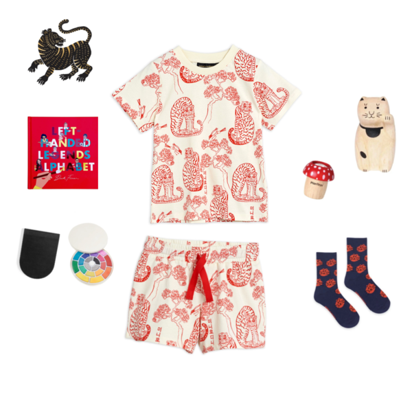 kids Mini Rodini Tigers Shorts - Red kids Mini Rodini Tigers Shorts - Red