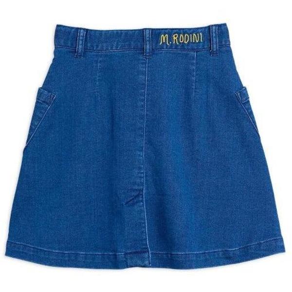 kids mini rodini denim strawberry skirt - blue kids mini rodini denim strawberry skirt - blue