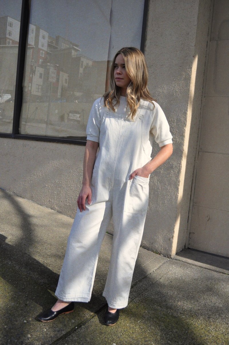 Ali Golden Overall Jumper - Bone