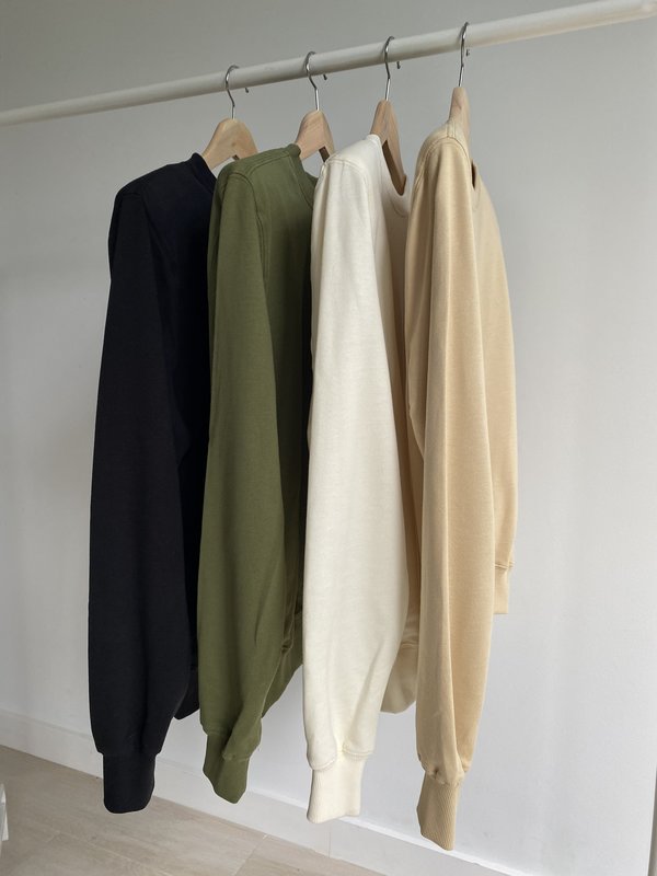 Parentezi Crew Neck Sweater With Removable Shoulder Pad - Moss Parentezi Crew Neck Sweater With Removable Shoulder Pad - Moss