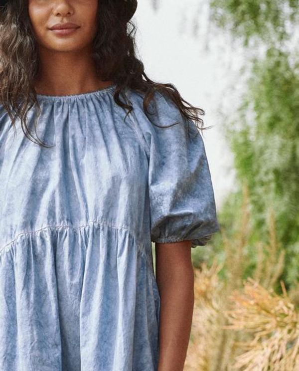 The Great. The Park Dress - Indigo Fog Wash The Great. The Park Dress - Indigo Fog Wash