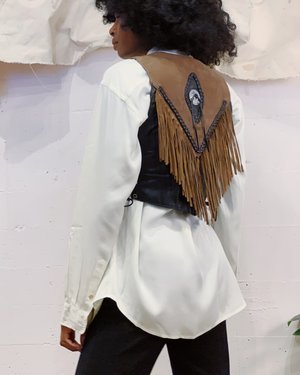 Vintage Leather Fringe Vest | Garmentory