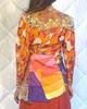 Vintage Seventies Ungaro Patchwork Silk Scarf Blouse - Thumbnail 3