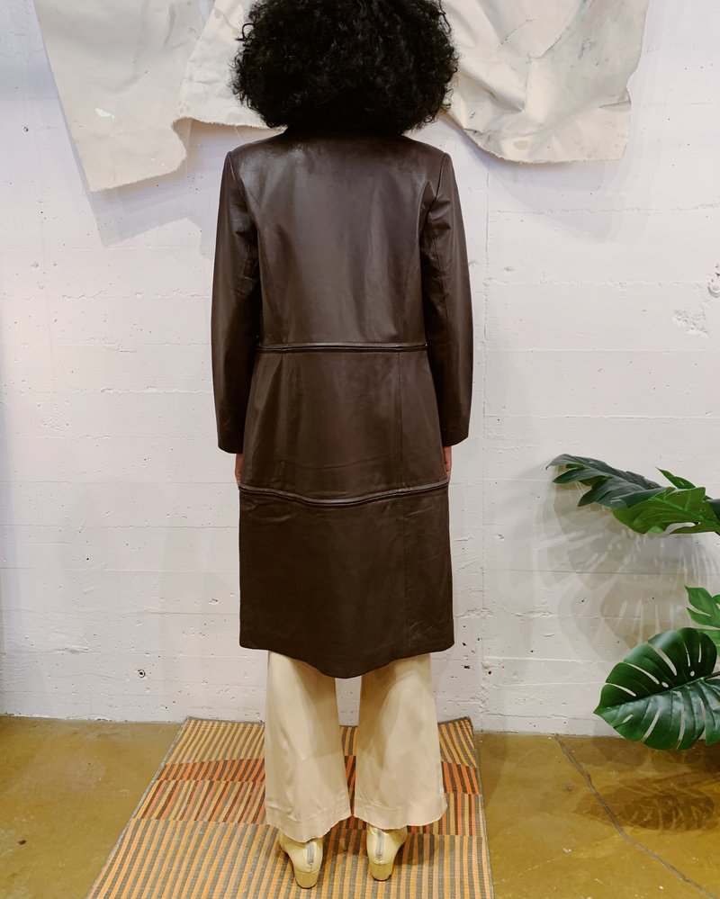 Vintage Tri-Zip Leather Jacket - Cocoa