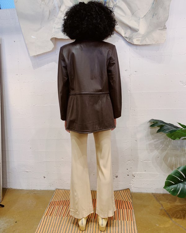 Vintage Tri-Zip Leather Jacket - Cocoa