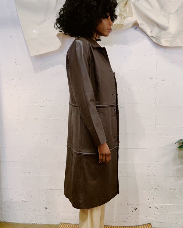 Vintage Tri-Zip Leather Jacket - Cocoa