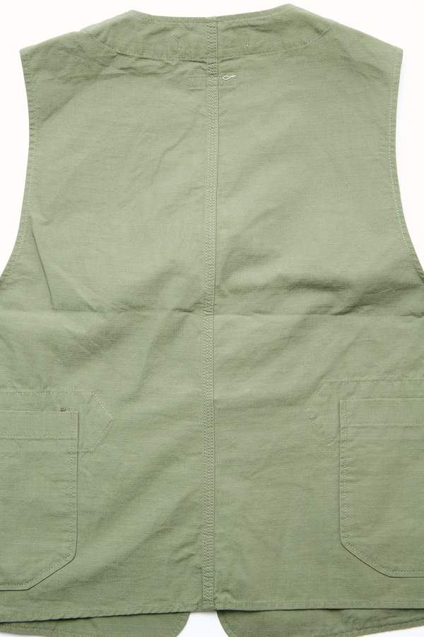 Engineered Garments Upland Vest - Olive Cotton Ripstop | Garmentory