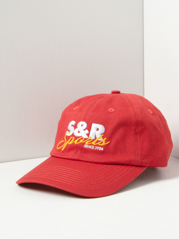 Sporty & Rich S/R Sports Hat - Cherry/White/Gold Sporty & Rich S/R Sports Hat - Cherry/White/Gold