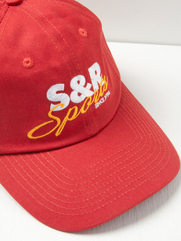 Sporty & Rich S/R Sports Hat - Cherry/White/Gold Sporty & Rich S/R Sports Hat - Cherry/White/Gold