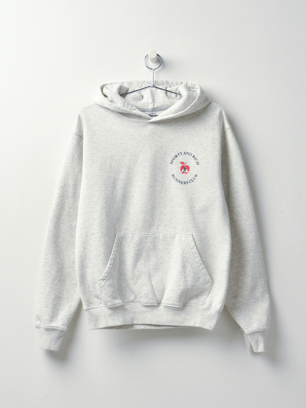 Sporty &amp; Rich Big Apple Hoodie - Heather Gray/Red/Black on Garmentory