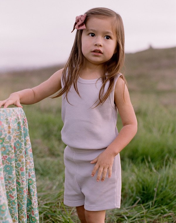 Kids Noble Organic Waffle Tank Set - Lavender Kids Noble Organic Waffle Tank Set - Lavender