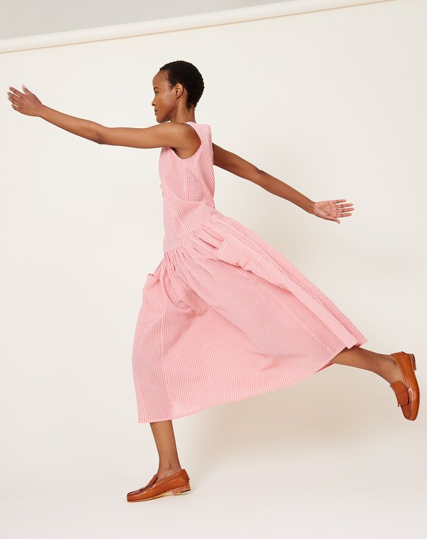 Caron Callahan Myrtle Dress - Pink Gauze Stripe Caron Callahan Myrtle Dress - Pink Gauze Stripe
