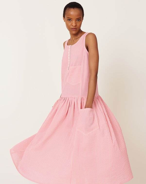 Caron Callahan Myrtle Dress - Pink Gauze Stripe Caron Callahan Myrtle Dress - Pink Gauze Stripe