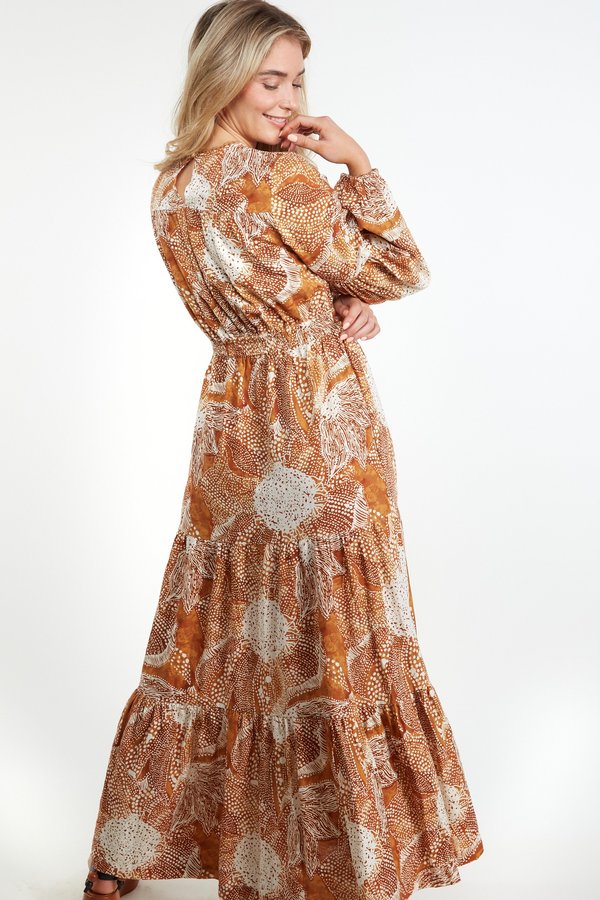 THE ODELLS Annalise Maxi Dress - Brick Multi THE ODELLS Annalise Maxi Dress - Brick Multi