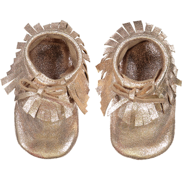 kids louis louise leather baby moccasins - gold kids louis louise leather baby moccasins - gold