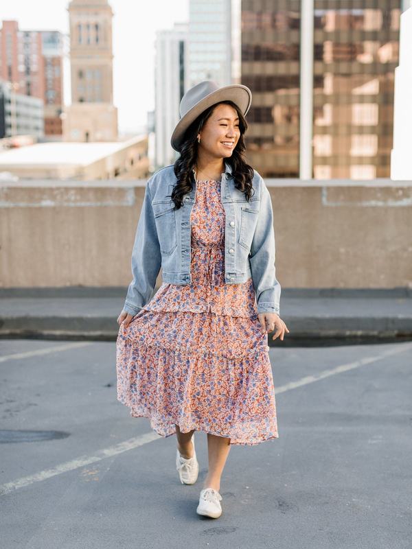 knee length dresses for ladies Paisley Floral Border Print Midi Dress main image 0