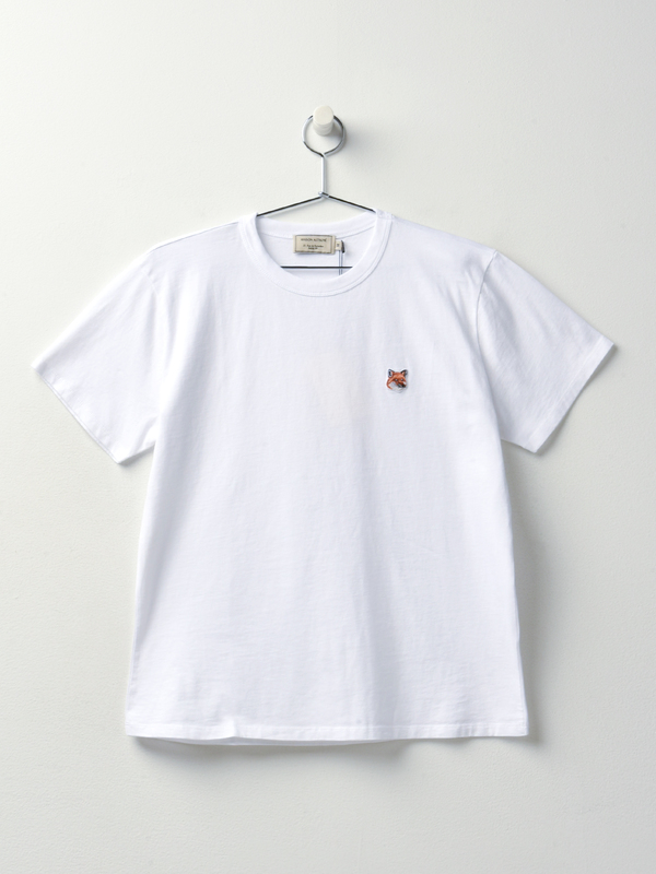 Maison Kitsuné WOMEN FOX HEAD PATCH CLASSIC TEE-SHIRT - WHITE Maison Kitsuné WOMEN FOX HEAD PATCH CLASSIC TEE-SHIRT - WHITE