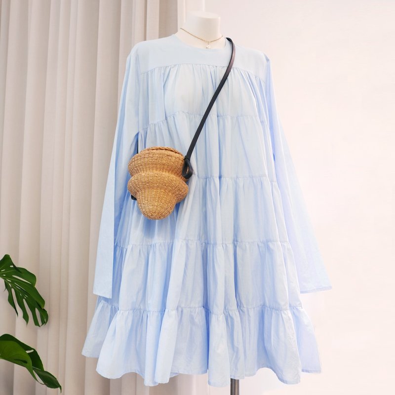 Merlette Tiered Dress - Light Blue | Garmentory 