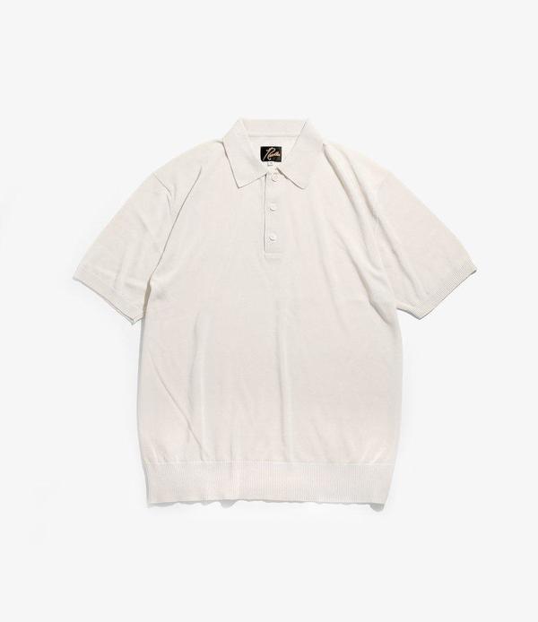 Needles Short Sleeve Polo Sweater - Creme Needles Short Sleeve Polo Sweater - Creme