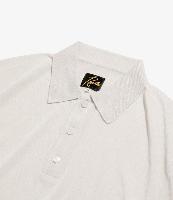 Needles Short Sleeve Polo Sweater - Creme Needles Short Sleeve Polo Sweater - Creme