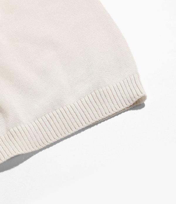 Needles Short Sleeve Polo Sweater - Creme Needles Short Sleeve Polo Sweater - Creme