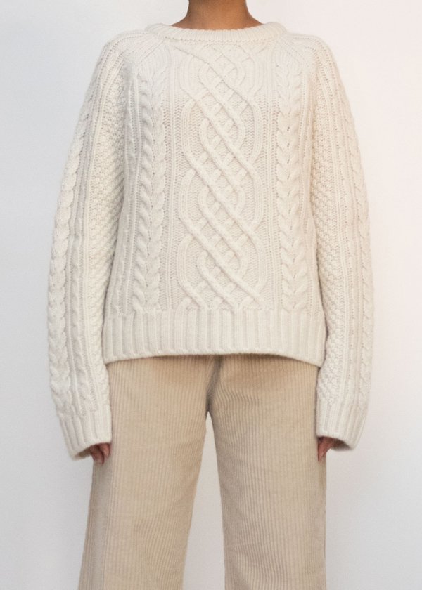 W A N T S Chunky Cable Knit Sweater - Bone W A N T S Chunky Cable Knit Sweater - Bone