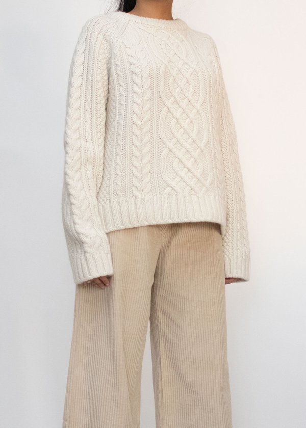 W A N T S Chunky Cable Knit Sweater - Bone W A N T S Chunky Cable Knit Sweater - Bone