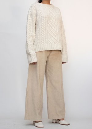 W A N T S Chunky Cable Knit Sweater - Bone W A N T S Chunky Cable Knit Sweater - Bone