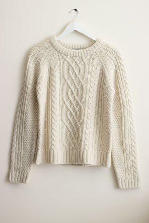 W A N T S Chunky Cable Knit Sweater - Bone W A N T S Chunky Cable Knit Sweater - Bone