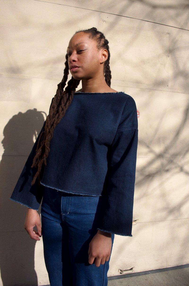 Cocobolo Long Sleeve Tunic Top - Denim