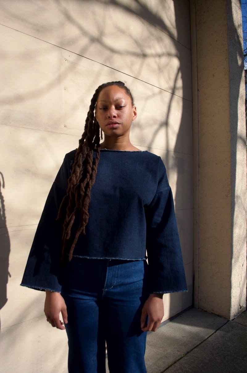 Cocobolo Long Sleeve Tunic Top - Denim