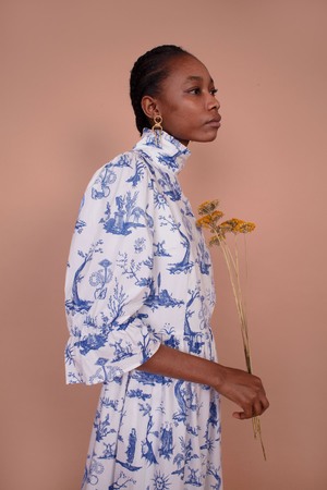 Meadows Clematis Dress - Toile De Jouy Meadows Clematis Dress - Toile De Jouy