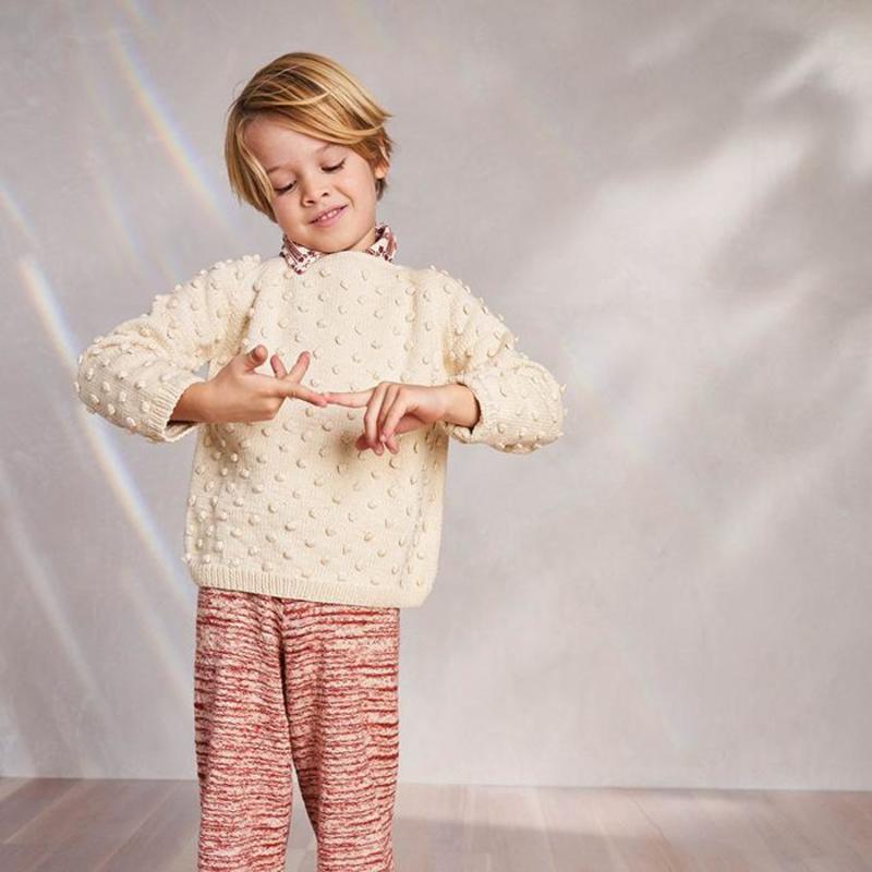 Misha & Puff Baby And Child Summer Popcorn Sweater String Cream  