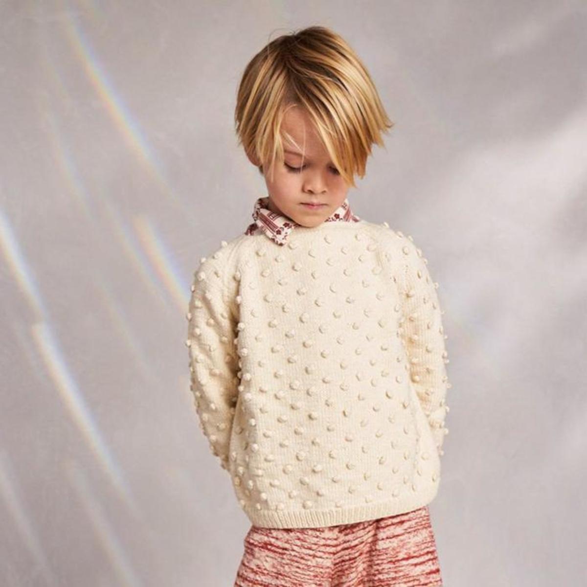 Misha & Puff Baby And Child Summer Popcorn Sweater String Cream  