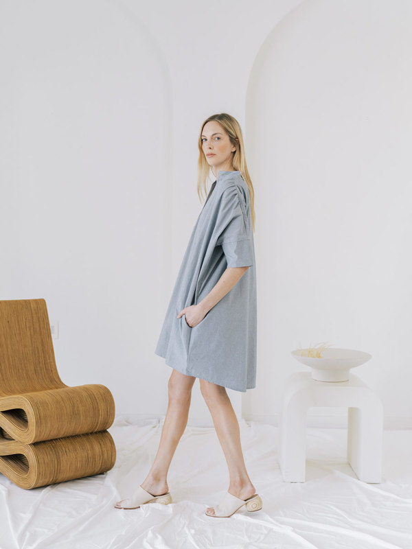 LAUDE the Label Split Neck Dress - Chambray LAUDE the Label Split Neck Dress - Chambray