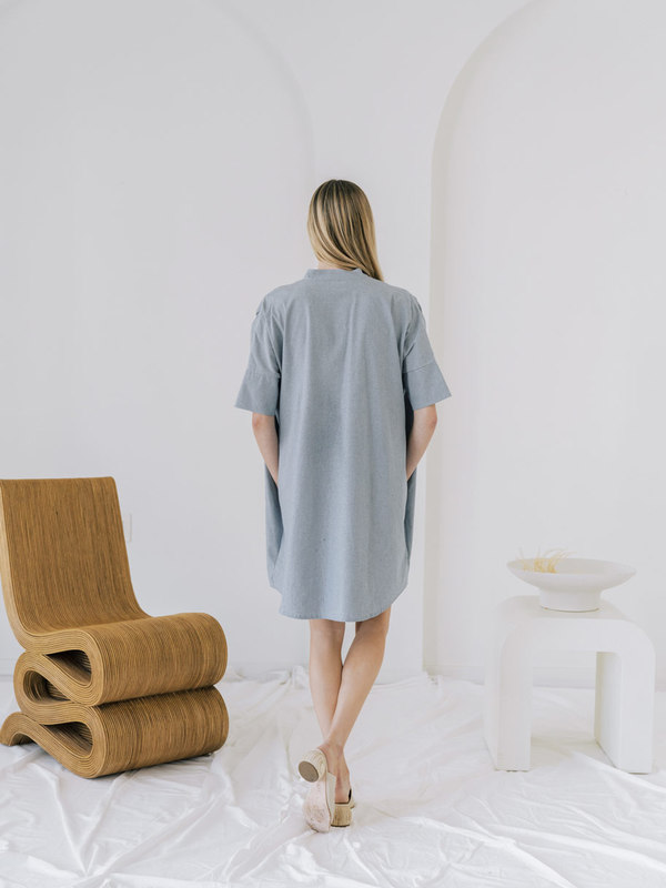 LAUDE the Label Split Neck Dress - Chambray LAUDE the Label Split Neck Dress - Chambray