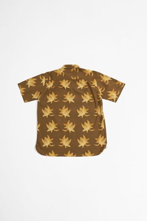 Universal Works Big pocket lotus print shirt - brown Universal Works Big pocket lotus print shirt - brown