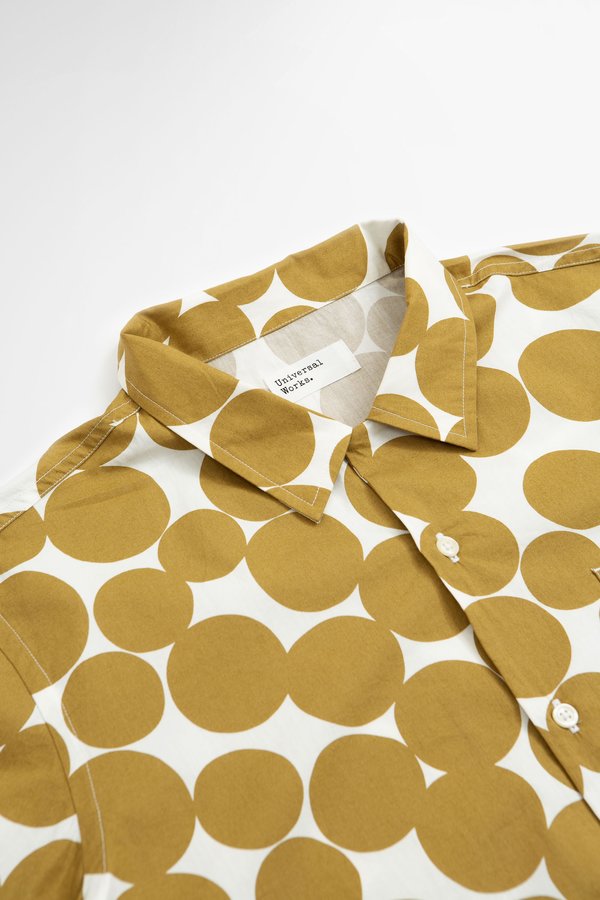 Universal Works Road dot print poplin shirt - gold Universal Works Road dot print poplin shirt - gold