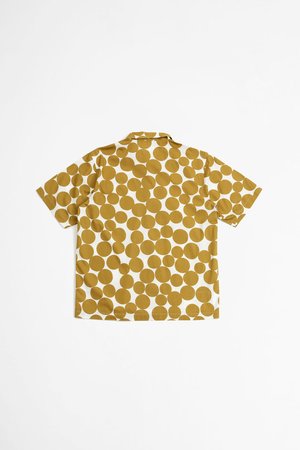 Universal Works Road dot print poplin shirt - gold Universal Works Road dot print poplin shirt - gold