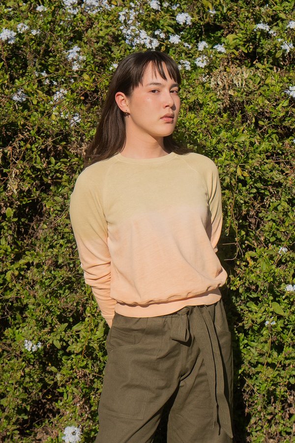 back beat rags Hemp Crop Sweatshirt - Natural Dye back beat rags Hemp Crop Sweatshirt - Natural Dye
