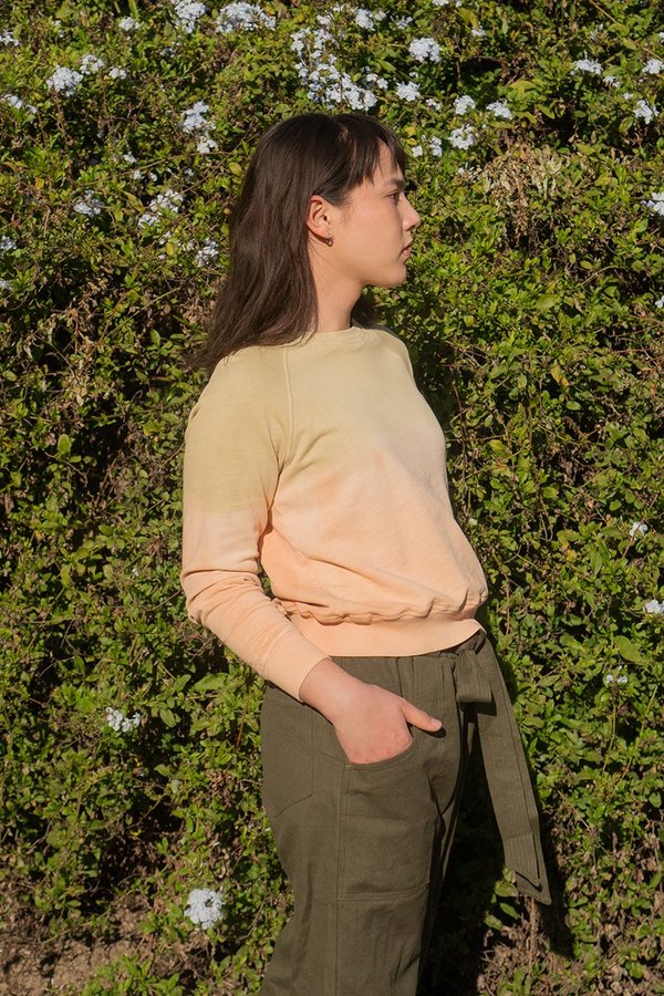 back beat rags Hemp Crop Sweatshirt - Natural Dye back beat rags Hemp Crop Sweatshirt - Natural Dye