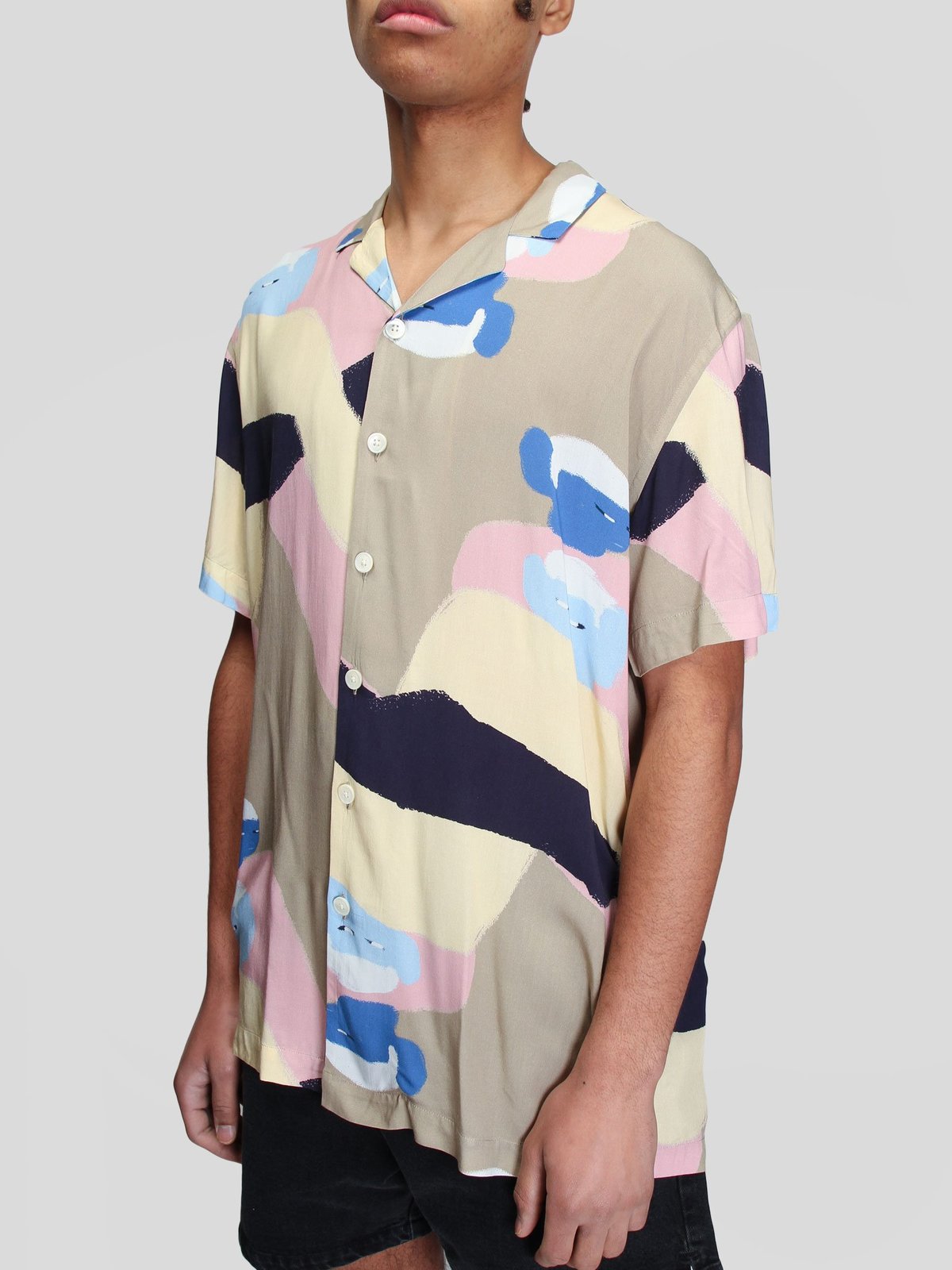 Schnayderman's Notch SS People Print Shirt - Cream/Pink - Image 6 of 9