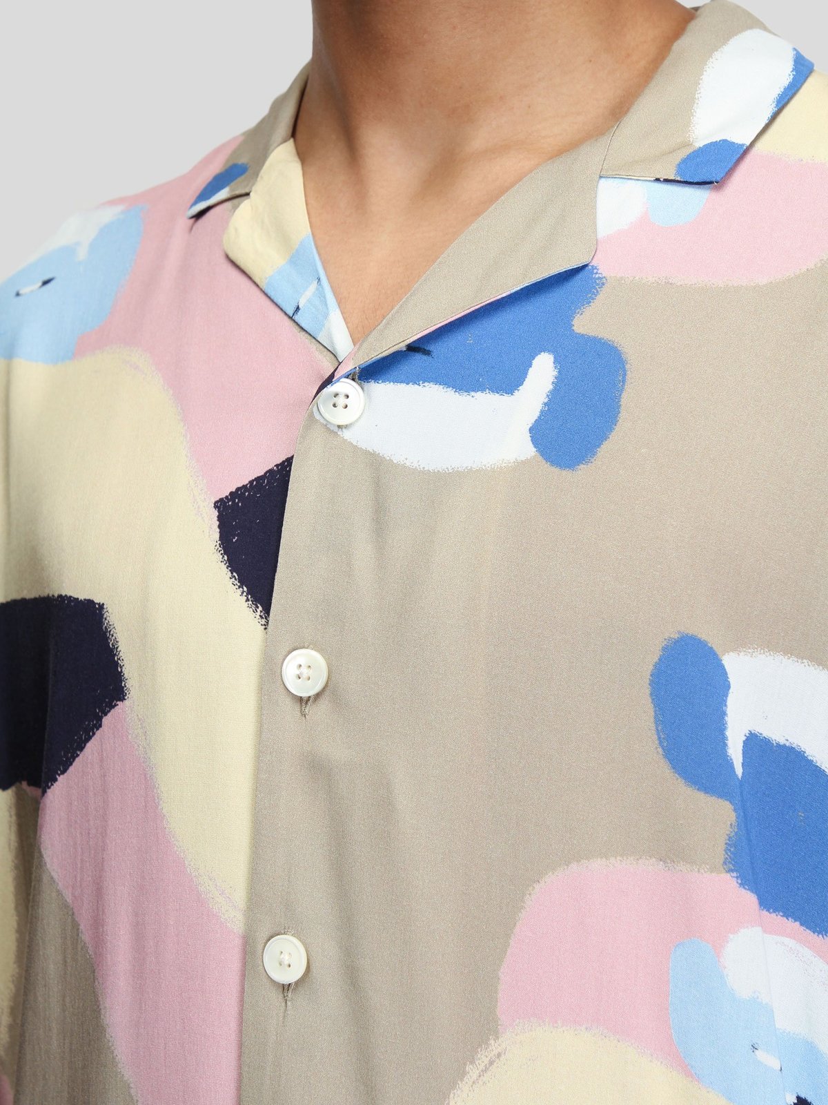 Schnayderman's Notch SS People Print Shirt - Cream/Pink - Image 7 of 9