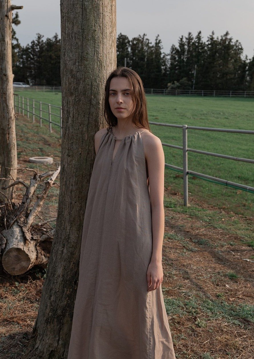 ワンピース Layered String Shirring Sleeveless Mini Dress Ivory Missing you already String Shirring One Piece dress - Beige
